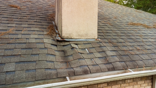 A damaged roof.