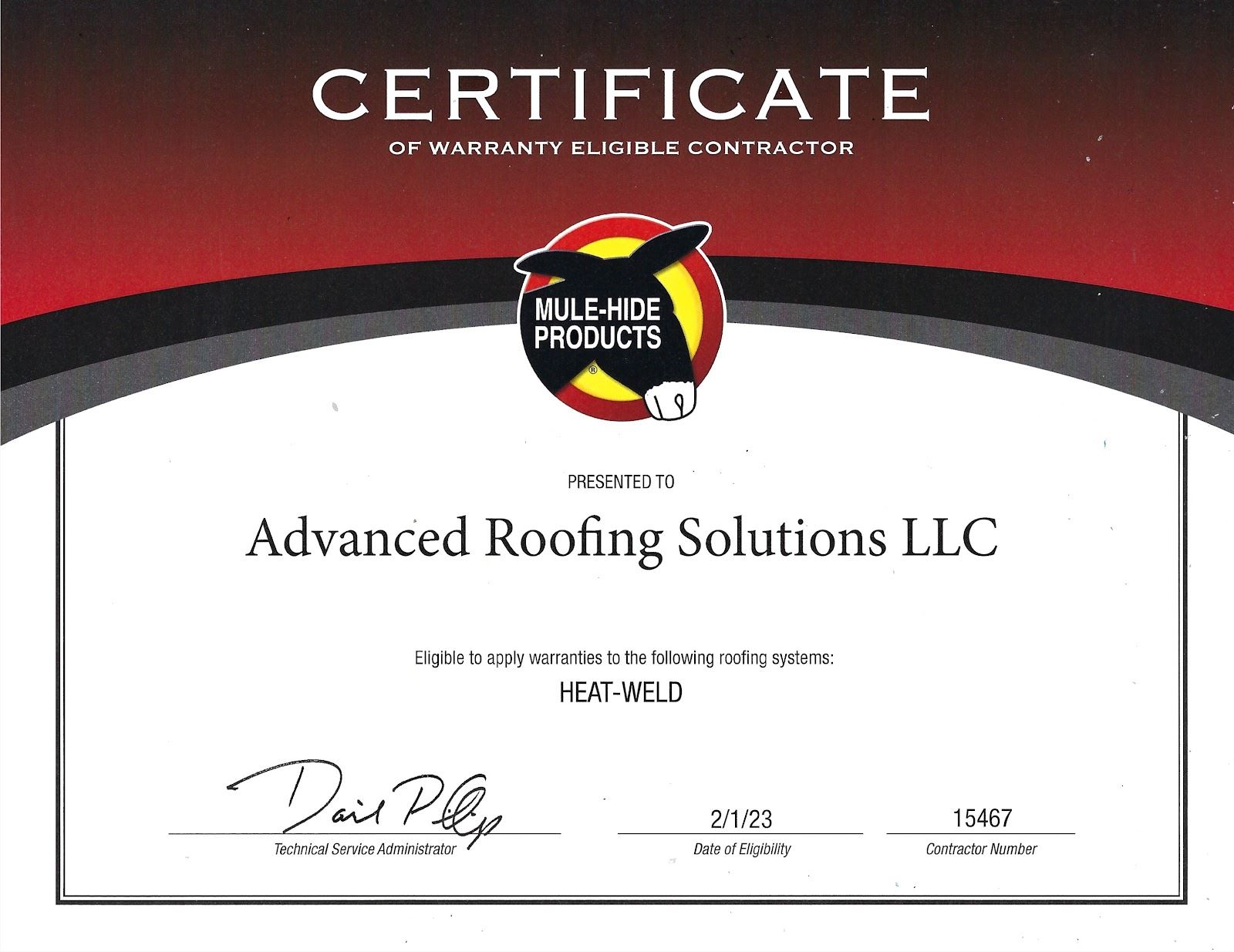 Mule hide Certification